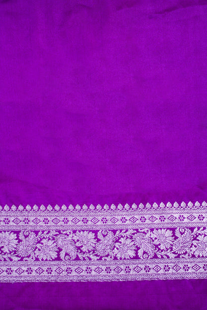Rani Purple Banarasi Mashru Katan Silk Saree