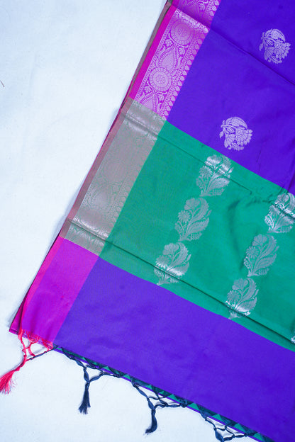 Royal Purple Banarasi Silk Saree with Buta Work
