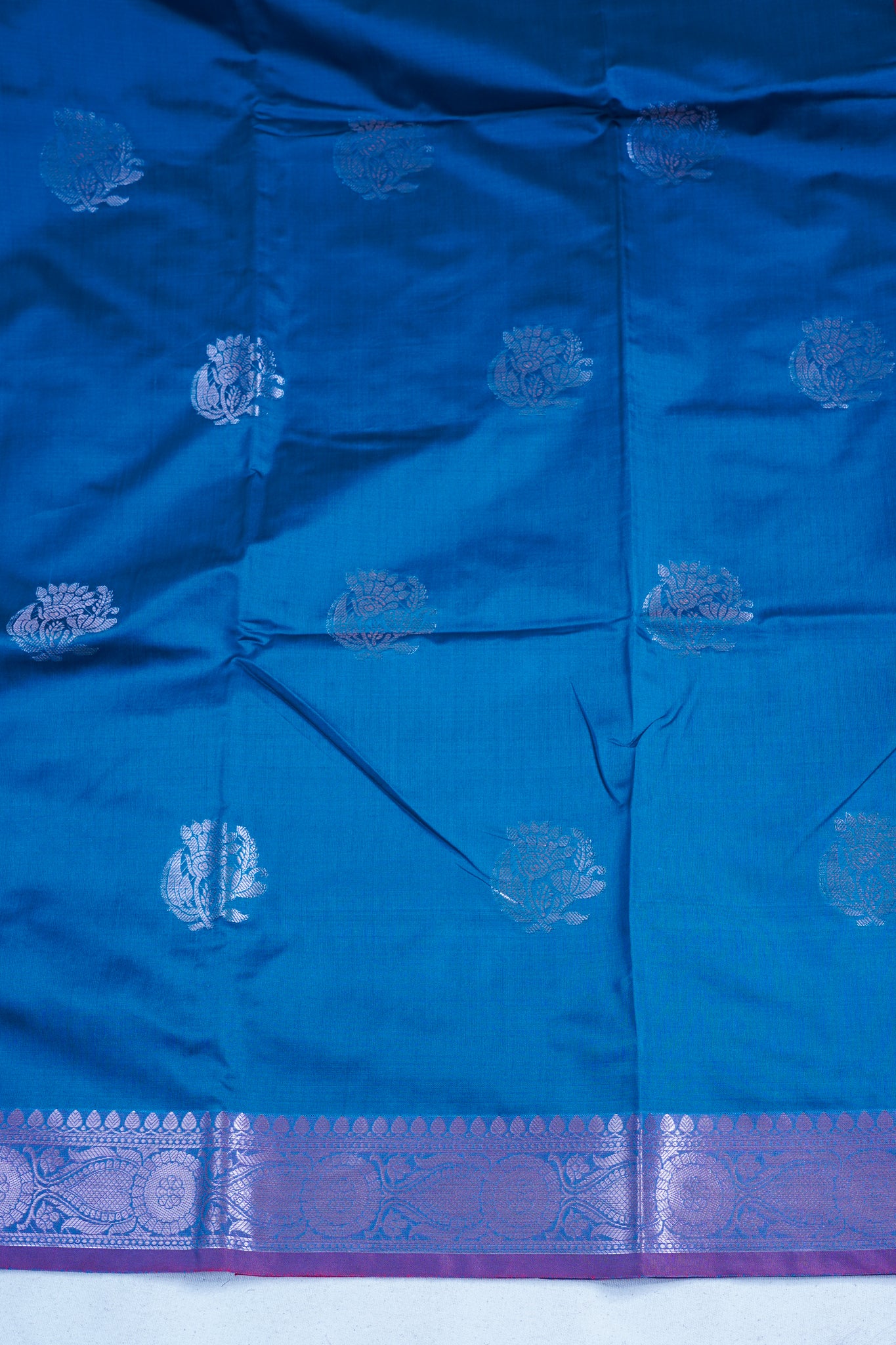 Teal Blue Banarasi Silk Saree with Buta Work