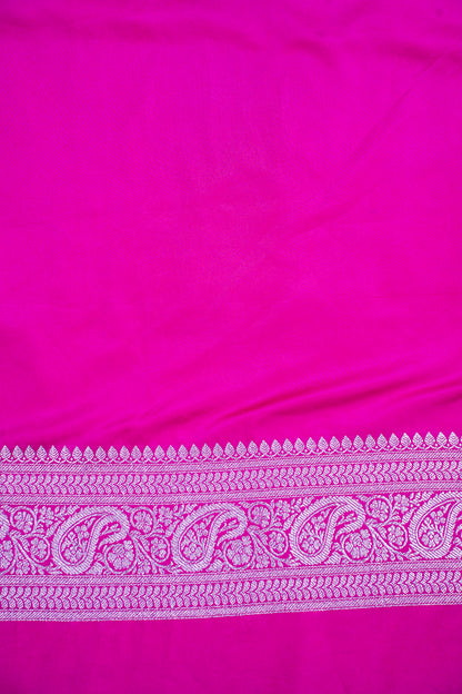 Rani Pink Banarasi Mashru Katan Silk Saree