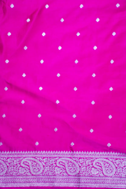 Rani Pink Banarasi Mashru Katan Silk Saree