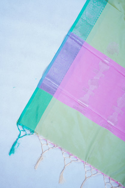 Pastel Green Banarasi Silk Saree with Buta Work