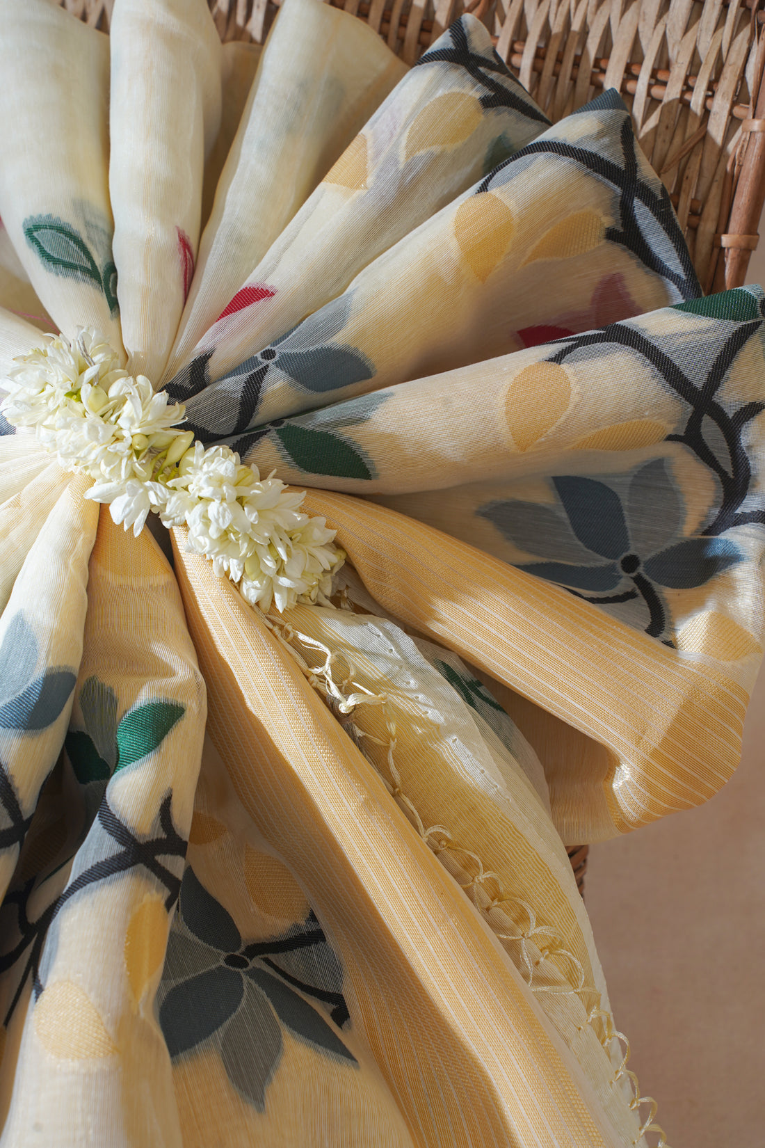Off-White Cotton Jamdani Saree
