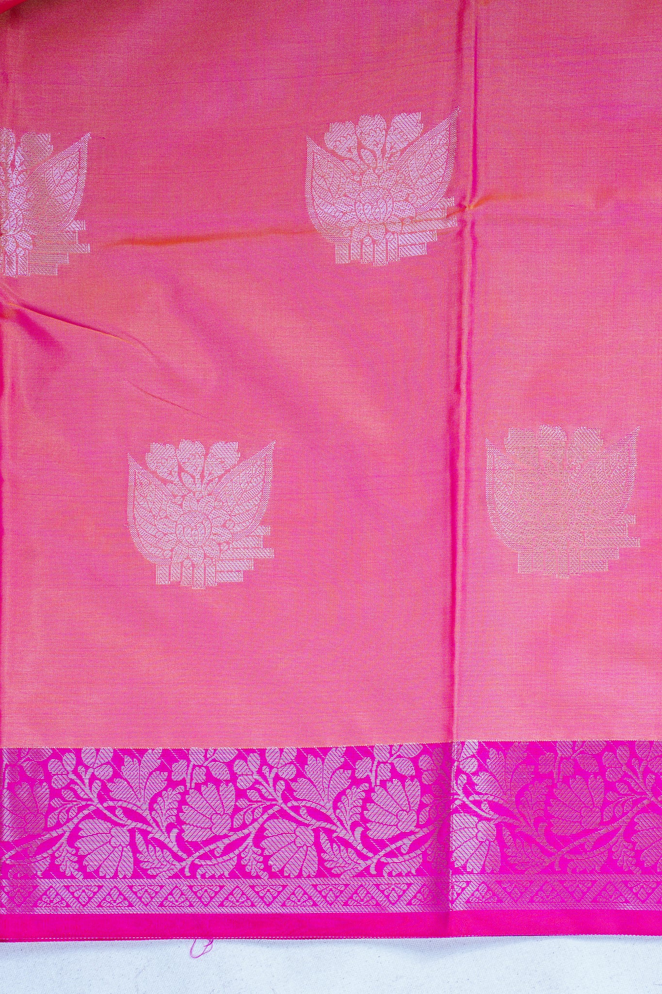 Pink Banarasi Silk Saree with Buta Work