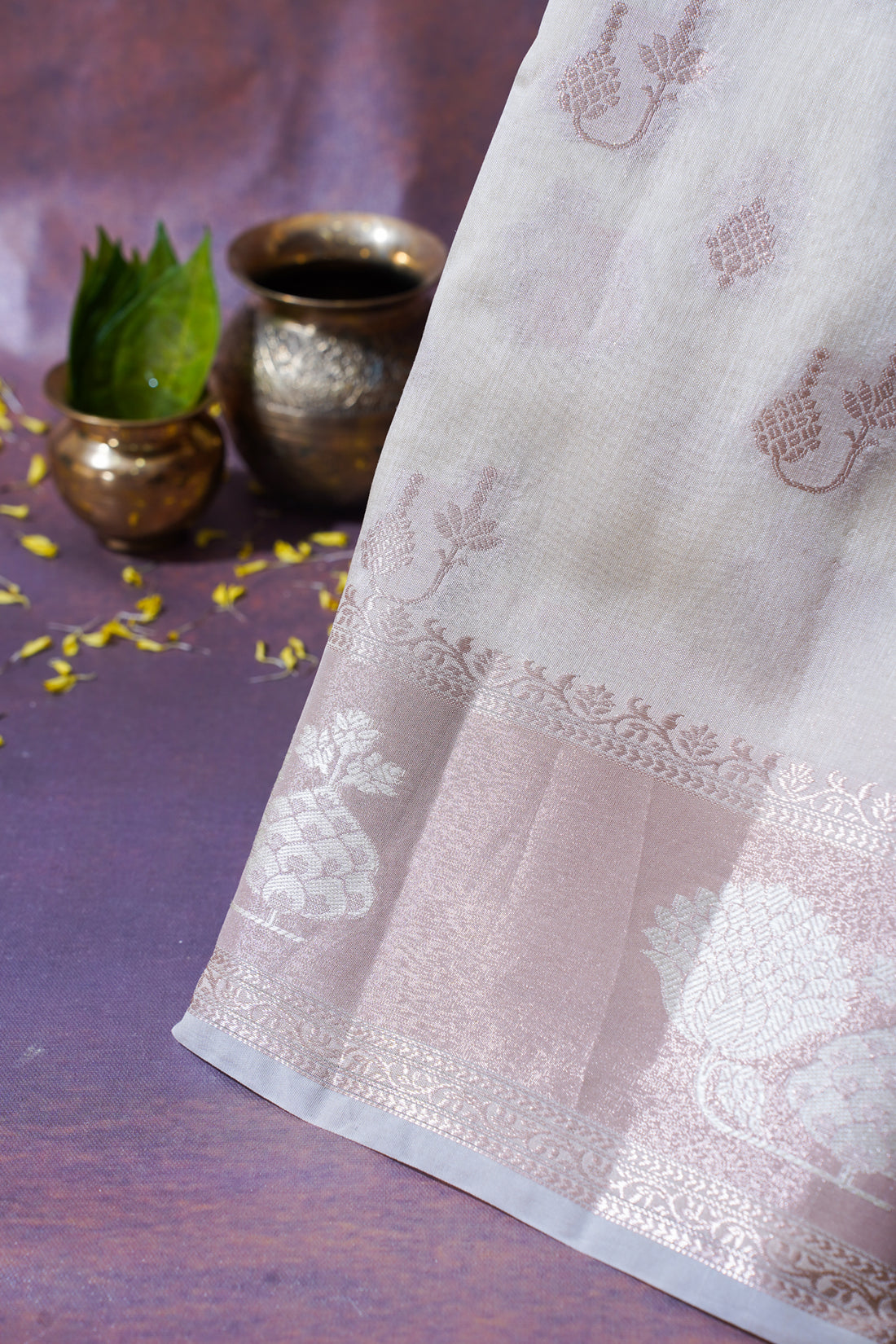 Ivory Warm Silk Banarasi Buta Saree