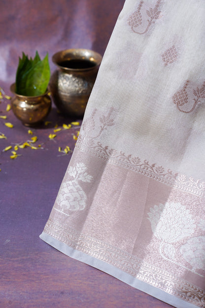 Ivory Warm Silk Banarasi Buta Saree