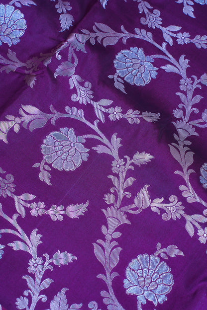 Wine Purple Banarasi Katan Alfi Jaal Saree