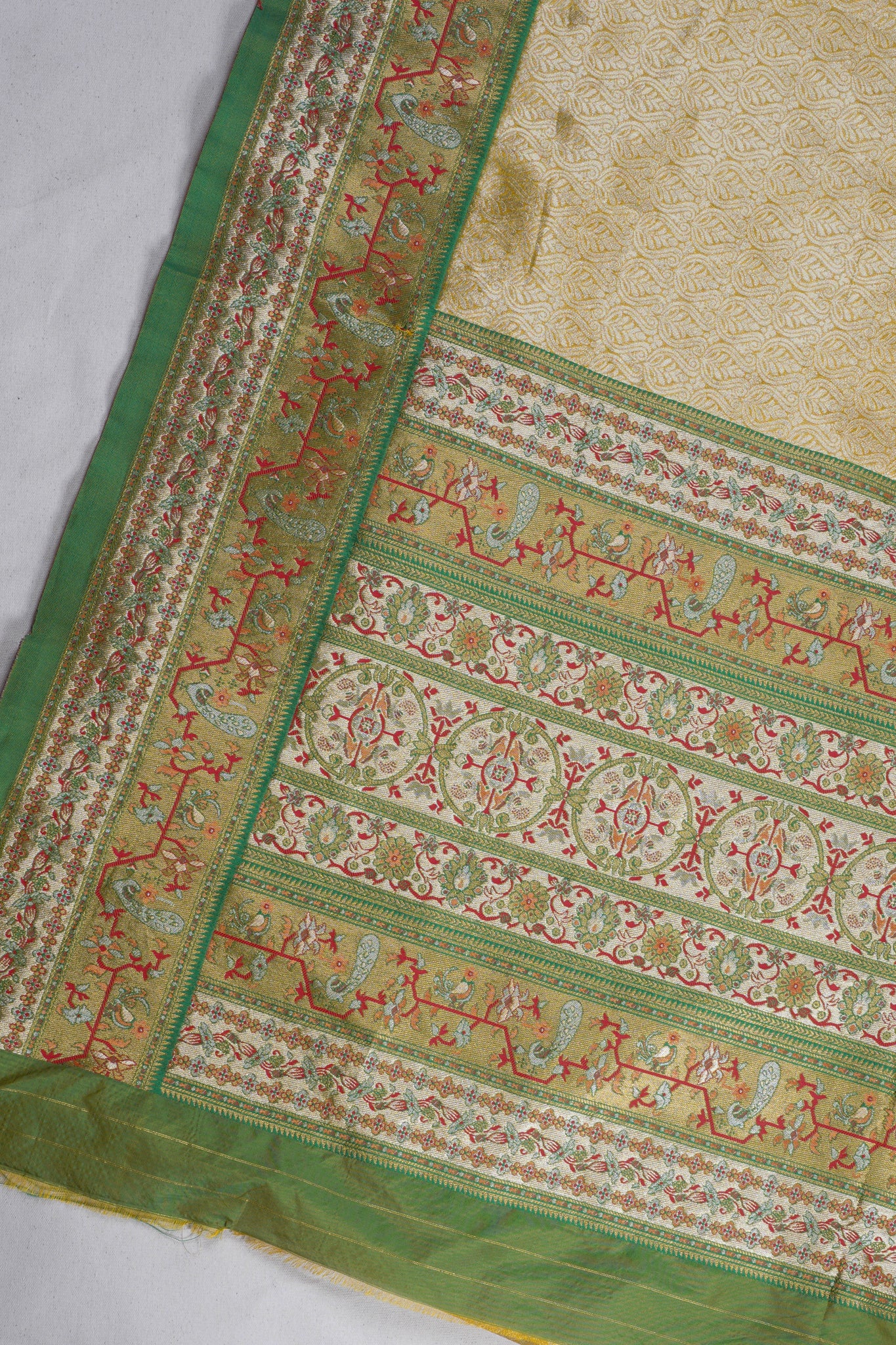 Mustard Yellow Brocade Banarasi Saree