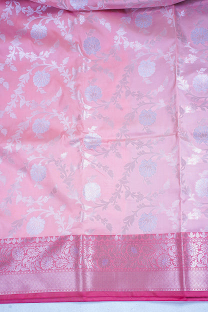 Peach Pink Banarasi Katan Alfi Jaal Saree