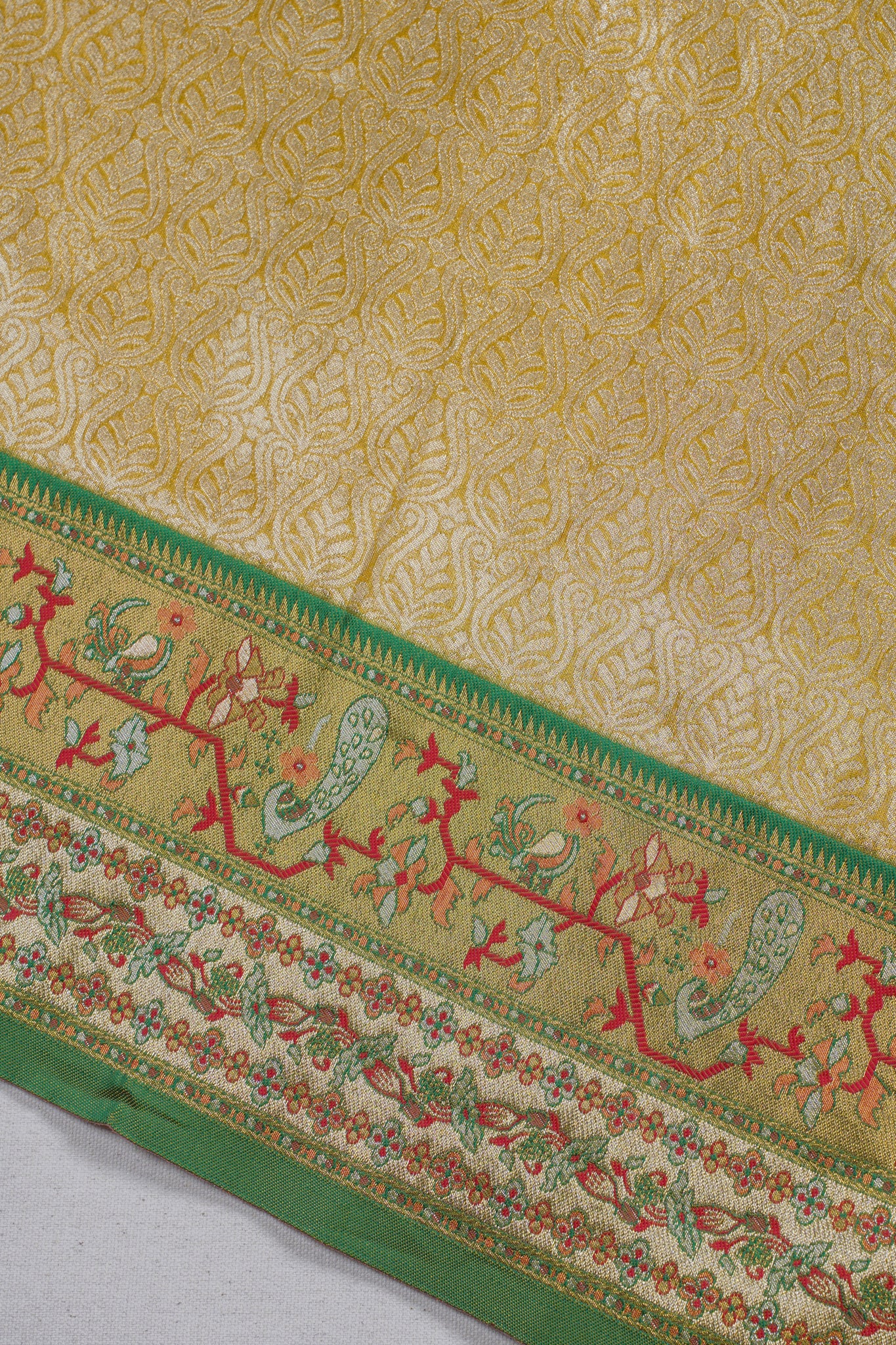 Mustard Yellow Brocade Banarasi Saree