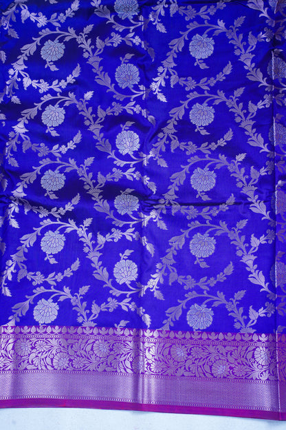 Deep Blue Banarasi Katan Alfi Jaal Saree