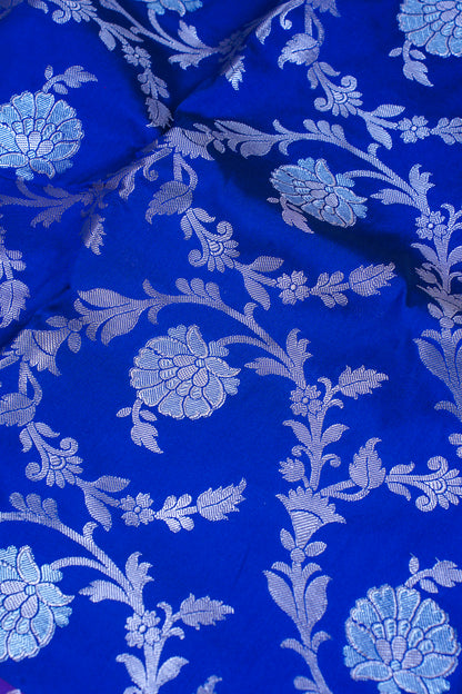 Royal Blue Banarasi Katan Alfi Jaal Saree