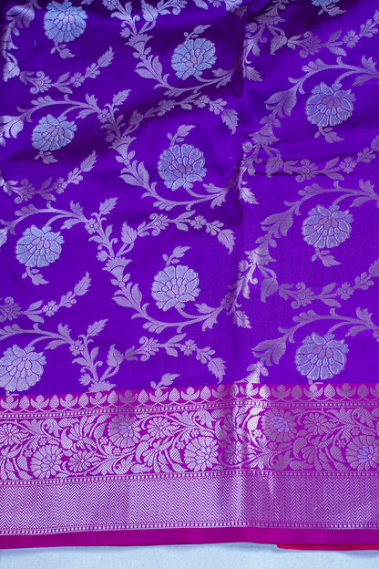 Purple Banarasi Katan Alfi Jaal Saree