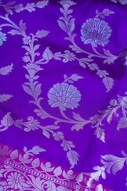 Purple Banarasi Katan Alfi Jaal Saree