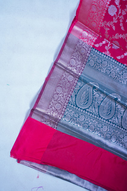 Red Banarasi Katan Alfi Jaal Saree
