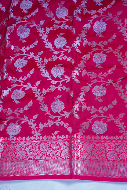 Red Banarasi Katan Alfi Jaal Saree