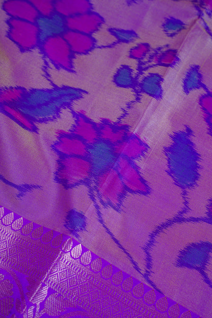 Violet Banarasi Pothampalli Saree
