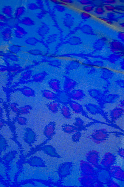 Royal Blue Orange Banarasi Pothampalli Saree