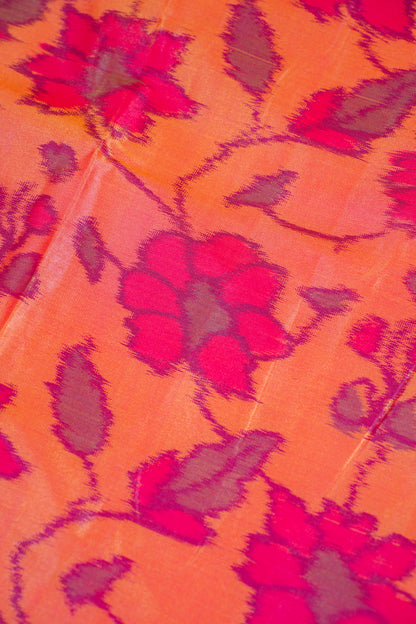 Orange Banarasi Pothampalli Saree