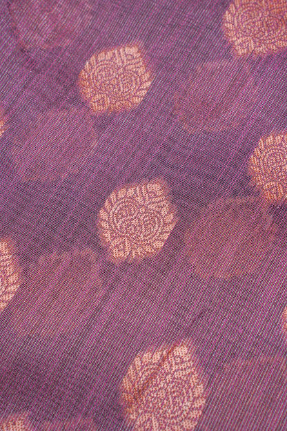 Maroon Banarasi Copper Buta Saree
