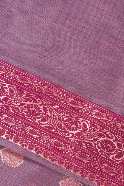 Maroon Banarasi Copper Buta Saree