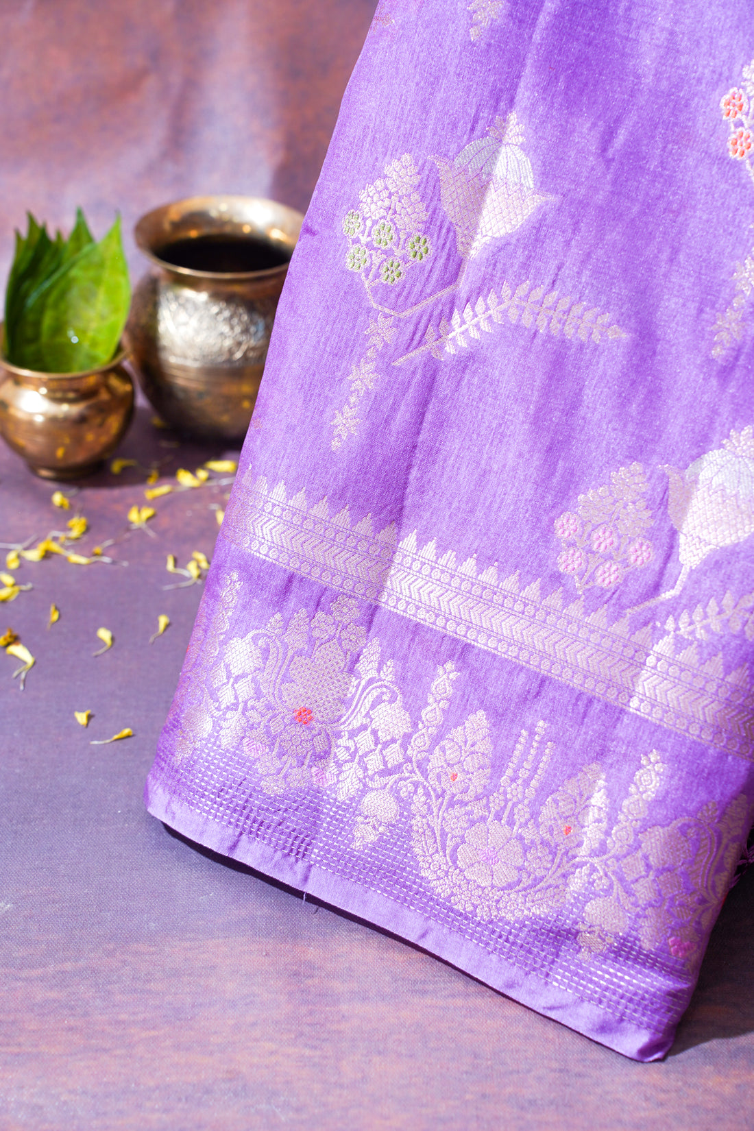 Lavender Warm Silk Banarasi Minakari Buta Saree