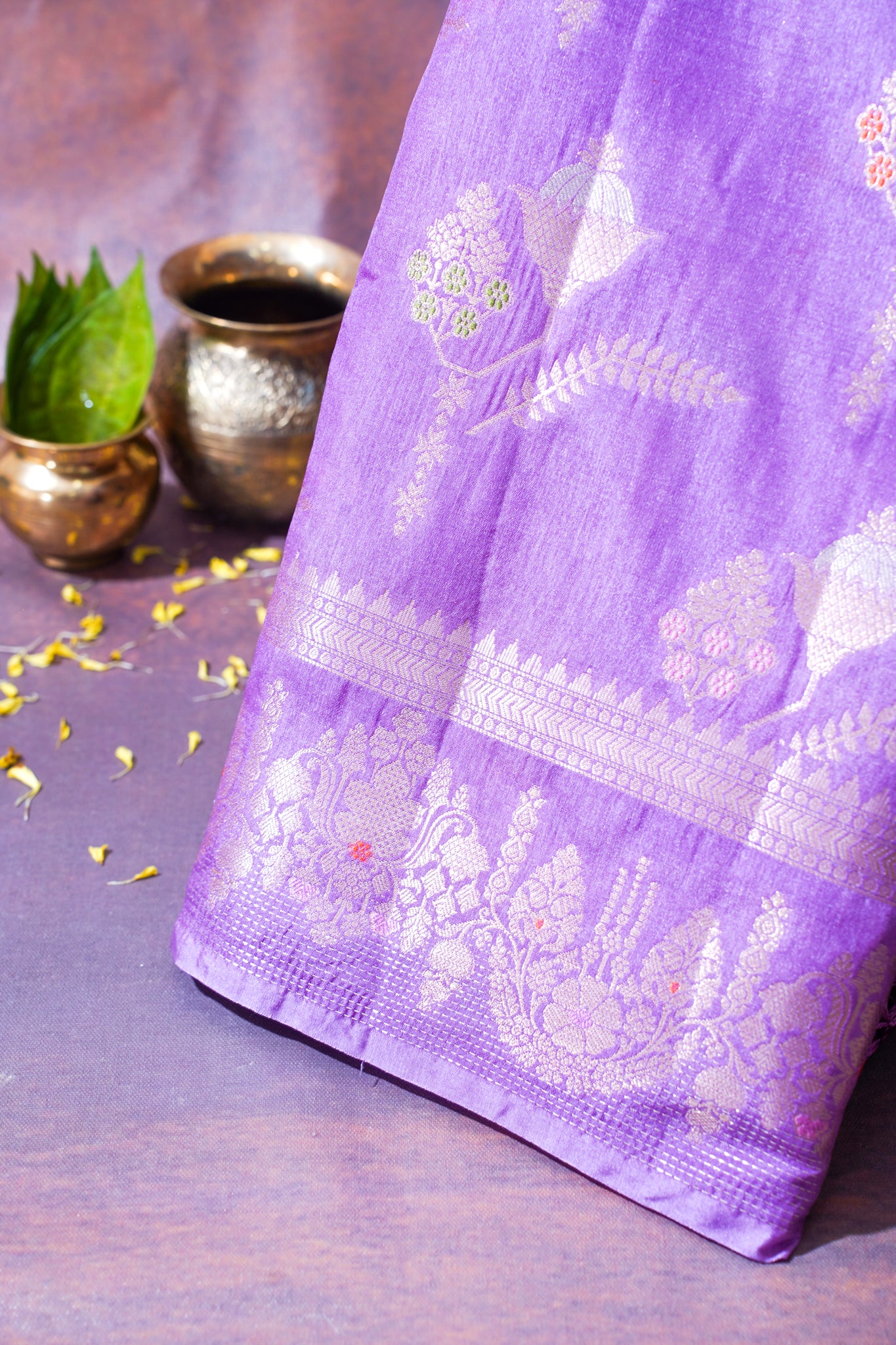 Lavender Warm Silk Banarasi Minakari Buta Saree