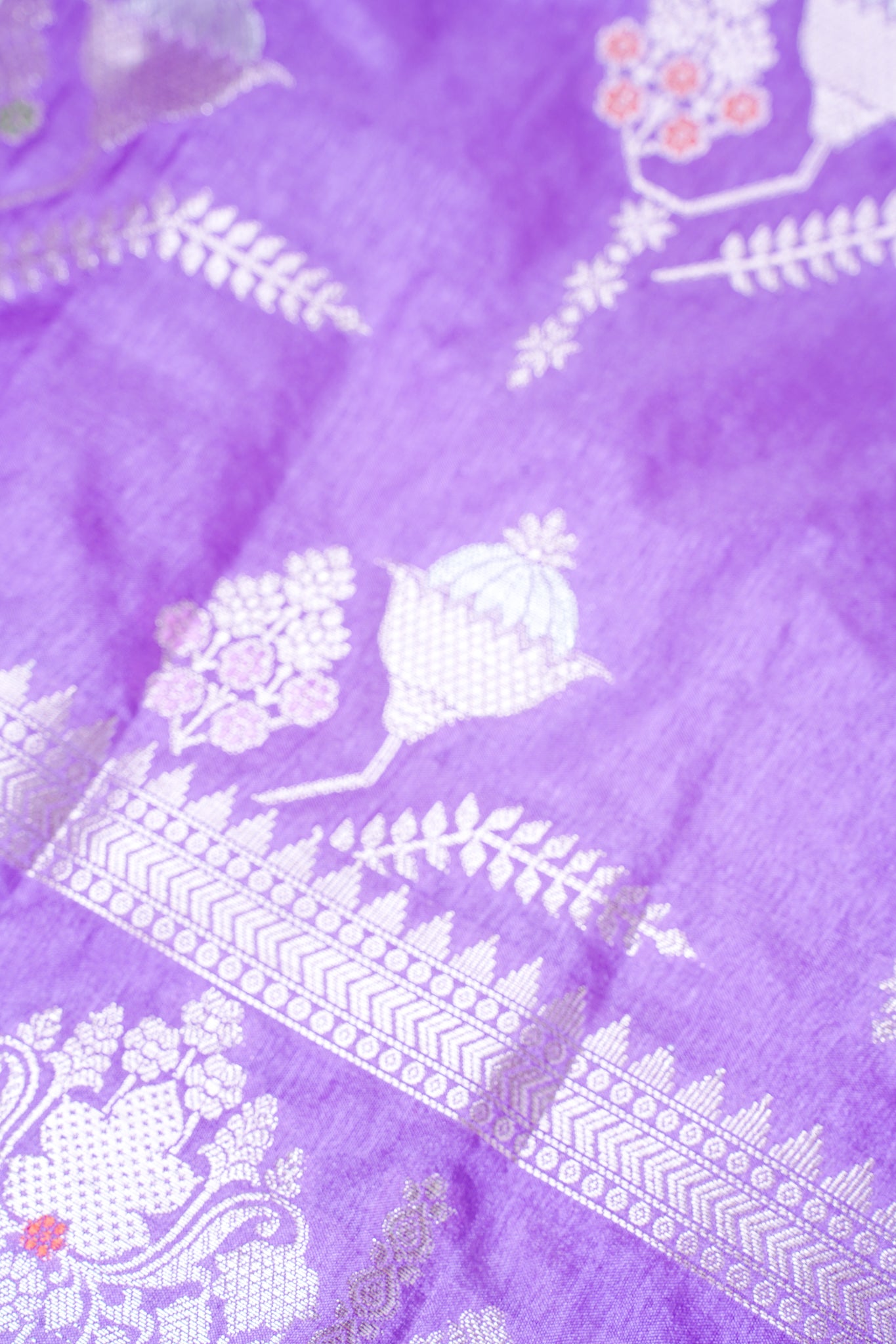 Lavender Warm Silk Banarasi Minakari Buta Saree