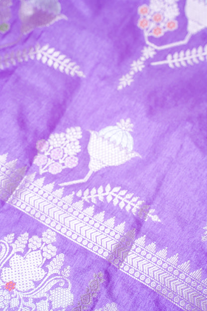 Lavender Warm Silk Banarasi Minakari Buta Saree