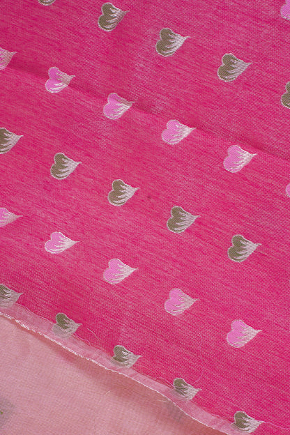Peach-Pink Linen Silk Minakari Saree