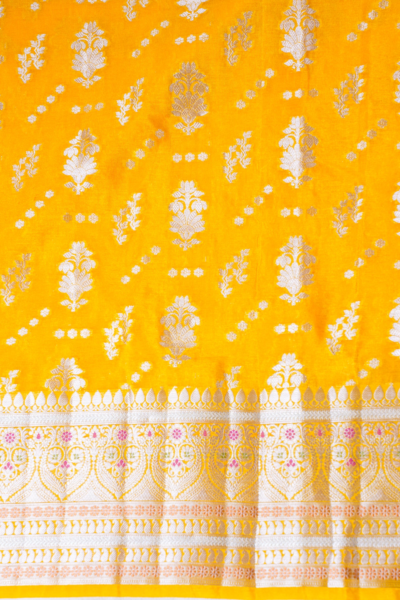 Sunshine Yellow Warm Silk Banarasi Minakari Buta Saree