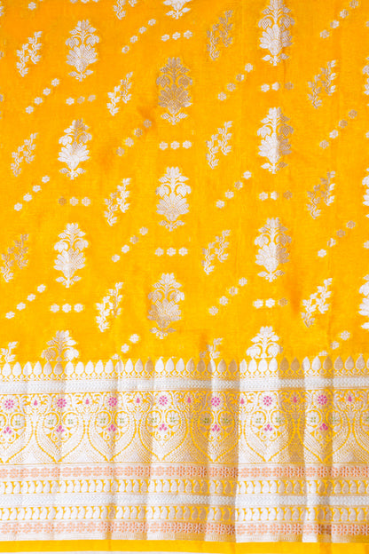 Sunshine Yellow Warm Silk Banarasi Minakari Buta Saree