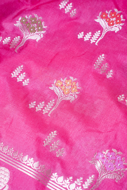 Hot Pink Warm Silk Banarasi Minakari Buta Saree