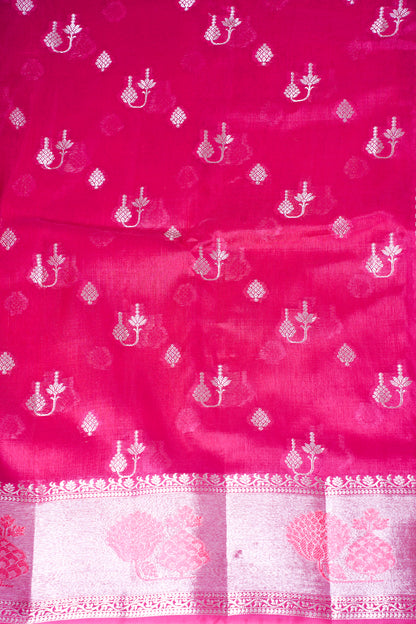Rani Pink Warm Silk Banarasi Buta Saree