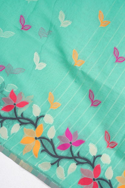 Green Cotton Jamdani Saree