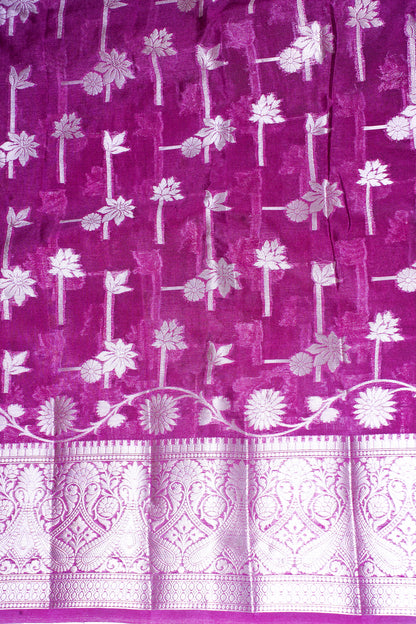 Magenta Purple Warm Silk Banarasi Buta Saree