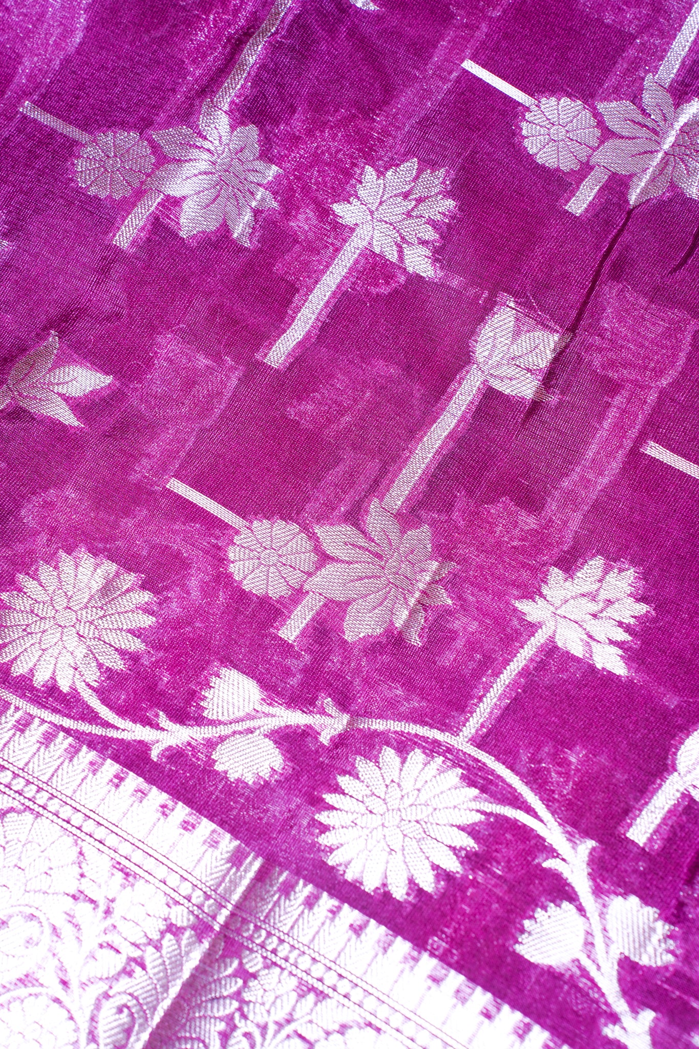 Magenta Purple Warm Silk Banarasi Buta Saree