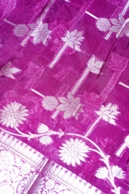 Magenta Purple Warm Silk Banarasi Buta Saree