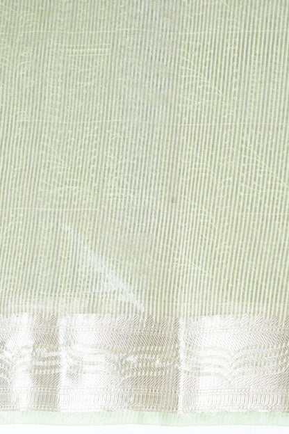 Pastel Green Tissue Silk Saree with Chikankari Embroidery