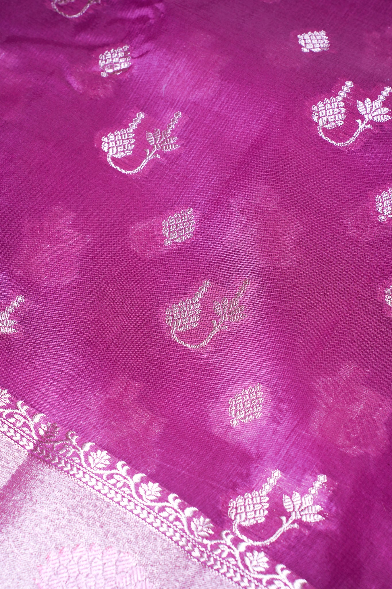 Rosy Pink Warm Silk Banarasi Buta Saree
