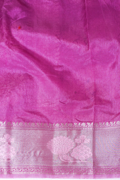 Rosy Pink Warm Silk Banarasi Buta Saree