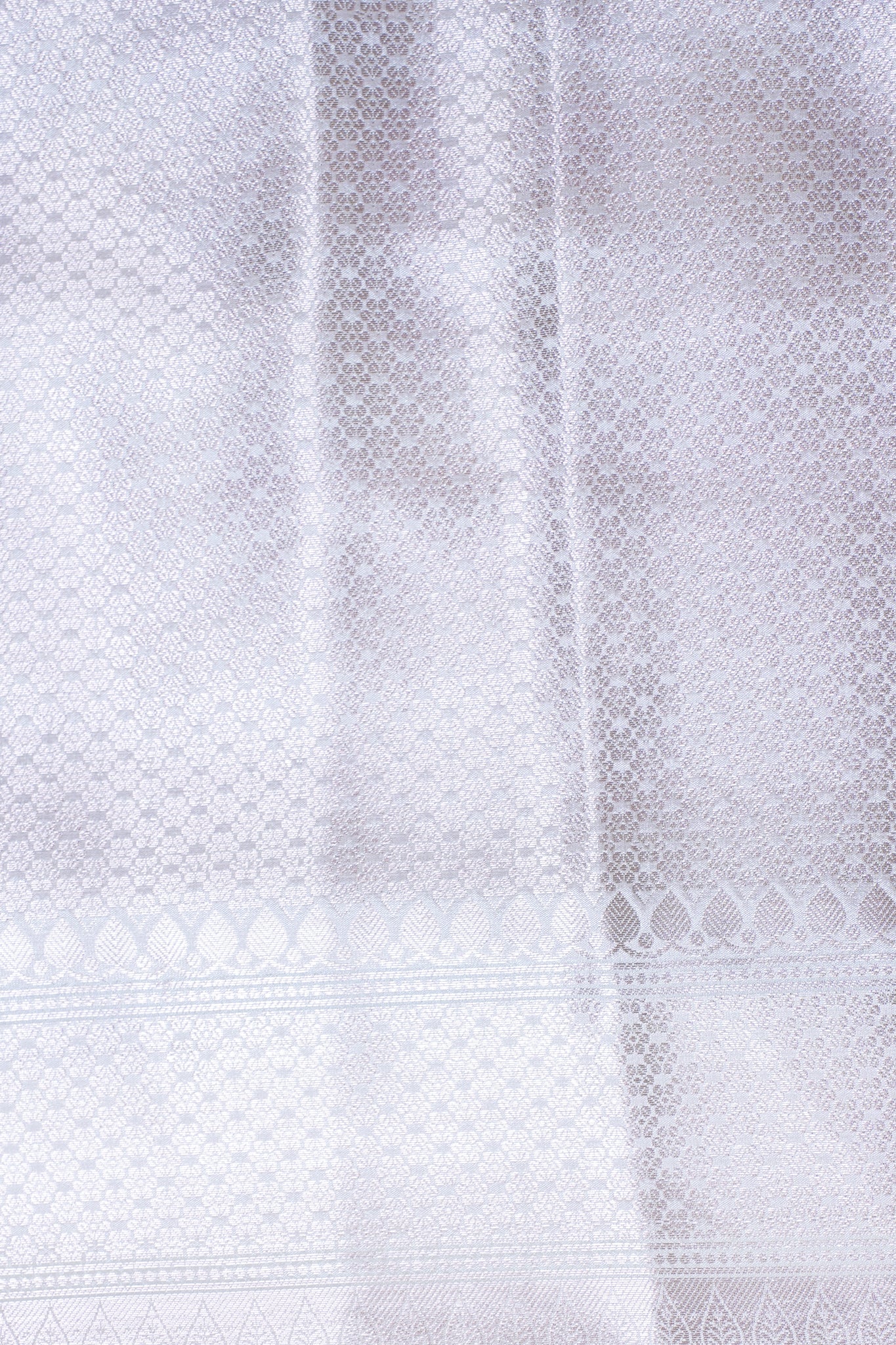 Pearl White Warm Silk Banarasi Buta Saree