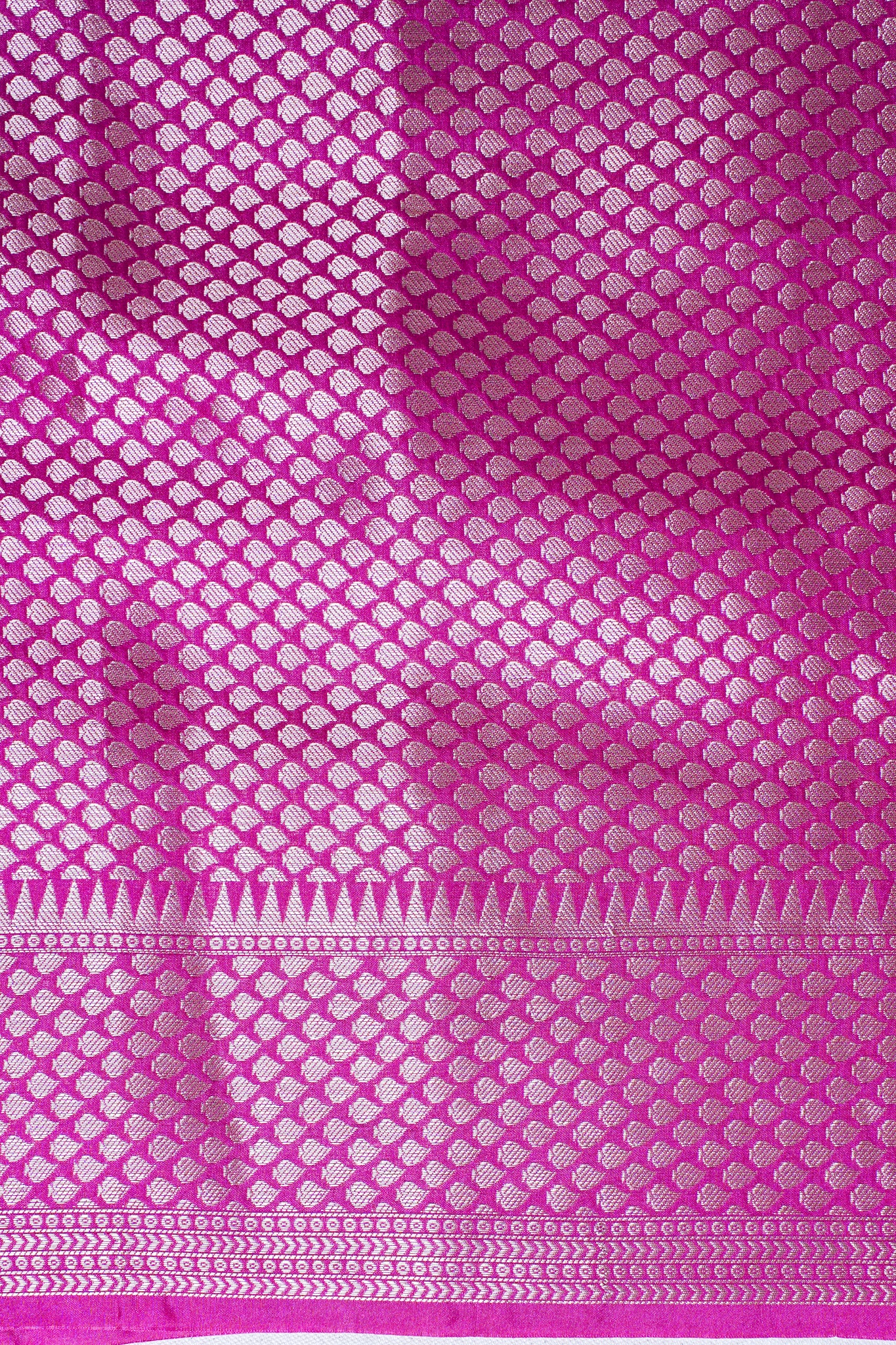 Fuchsia Pink Warm Silk Banarasi Minakari Jaal Saree