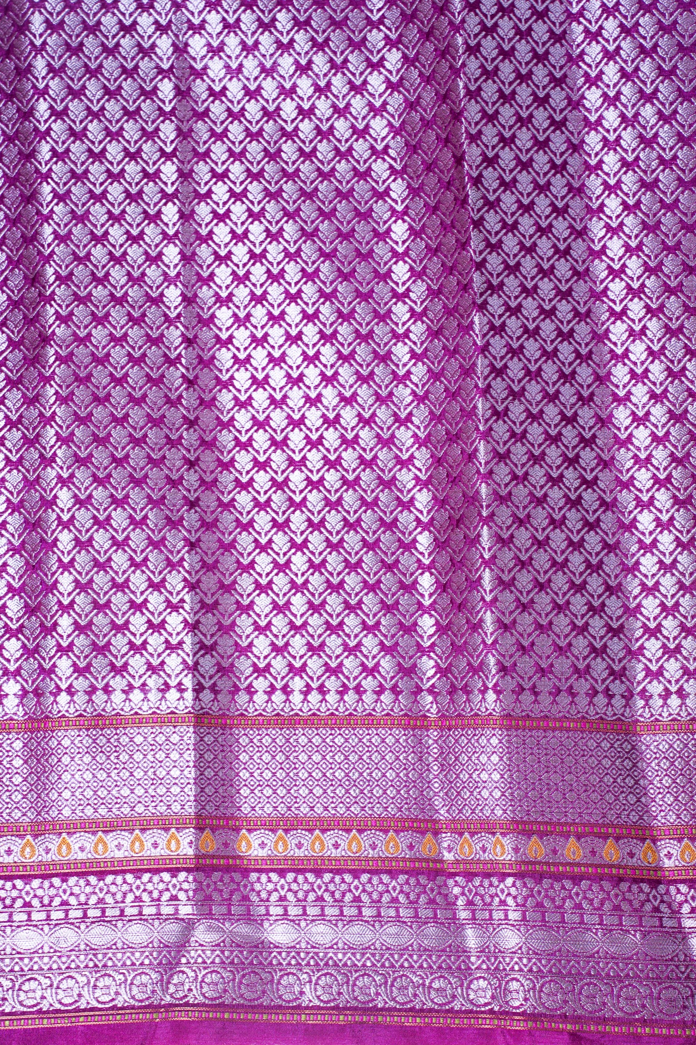 Magenta Pink Warm Silk Banarasi Jaal Saree