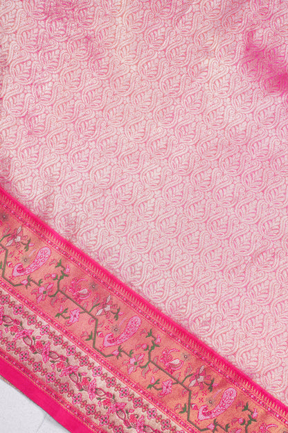 Pink Brocade Banarasi Saree