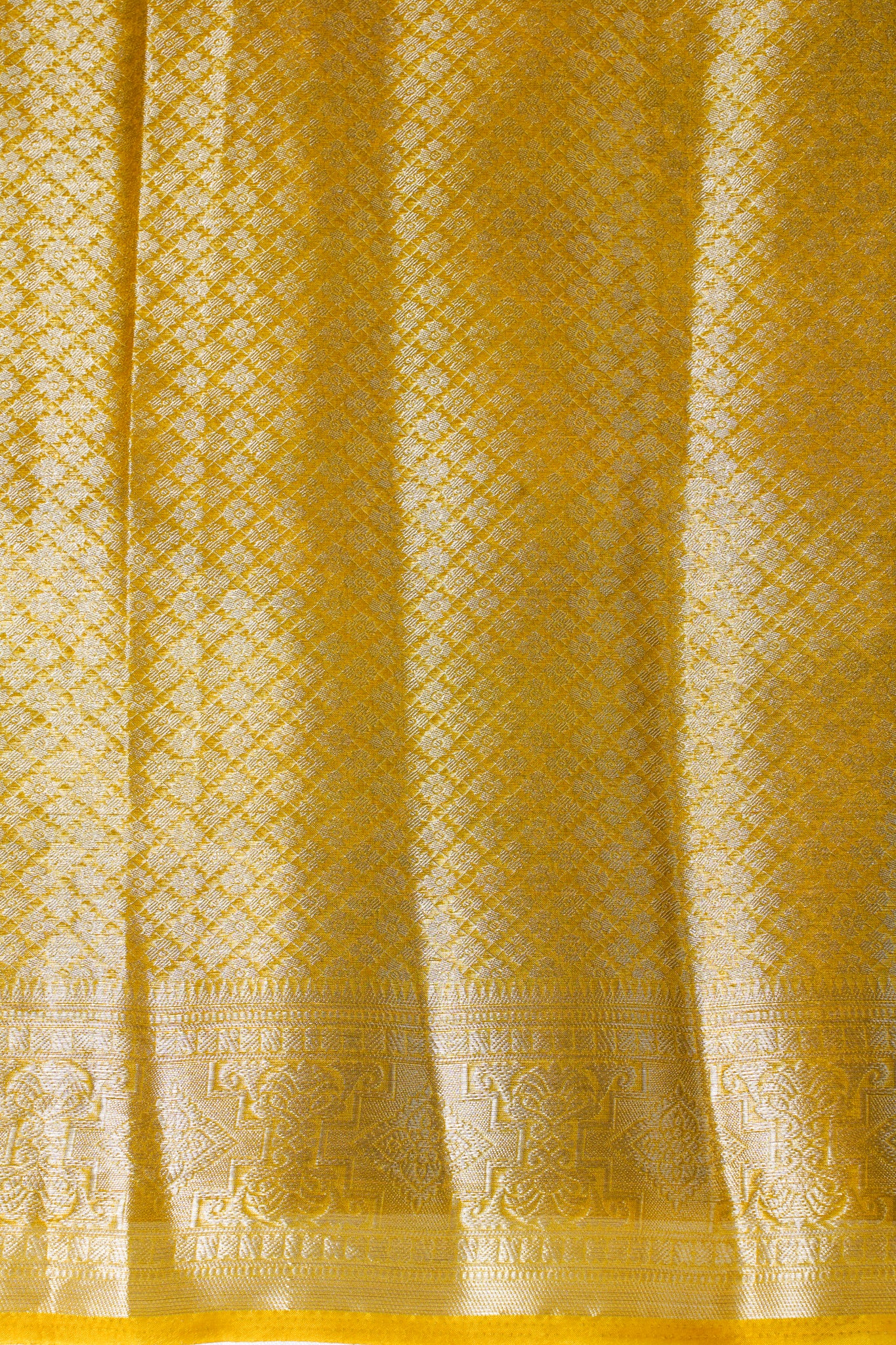 Yellow Organza Banarasi Jaal Weaving Saree
