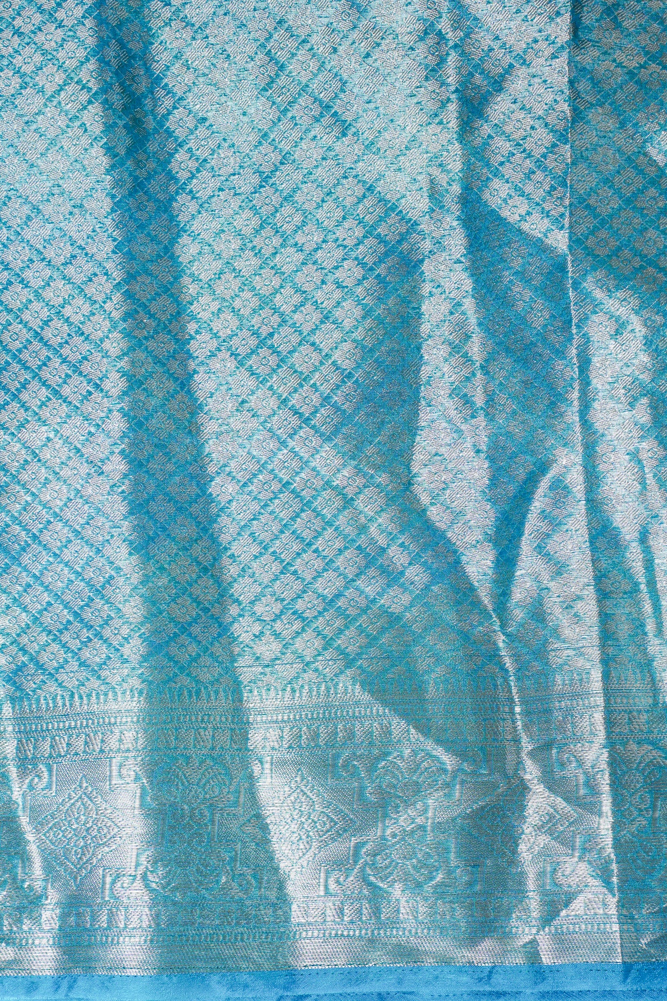 Sky Blue Organza Banarasi Jaal Weaving Saree
