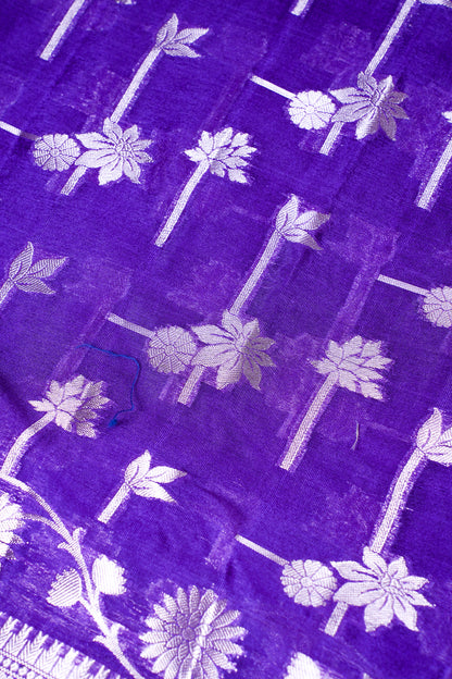 Regal Purple Warm Silk Banarasi Buta Saree