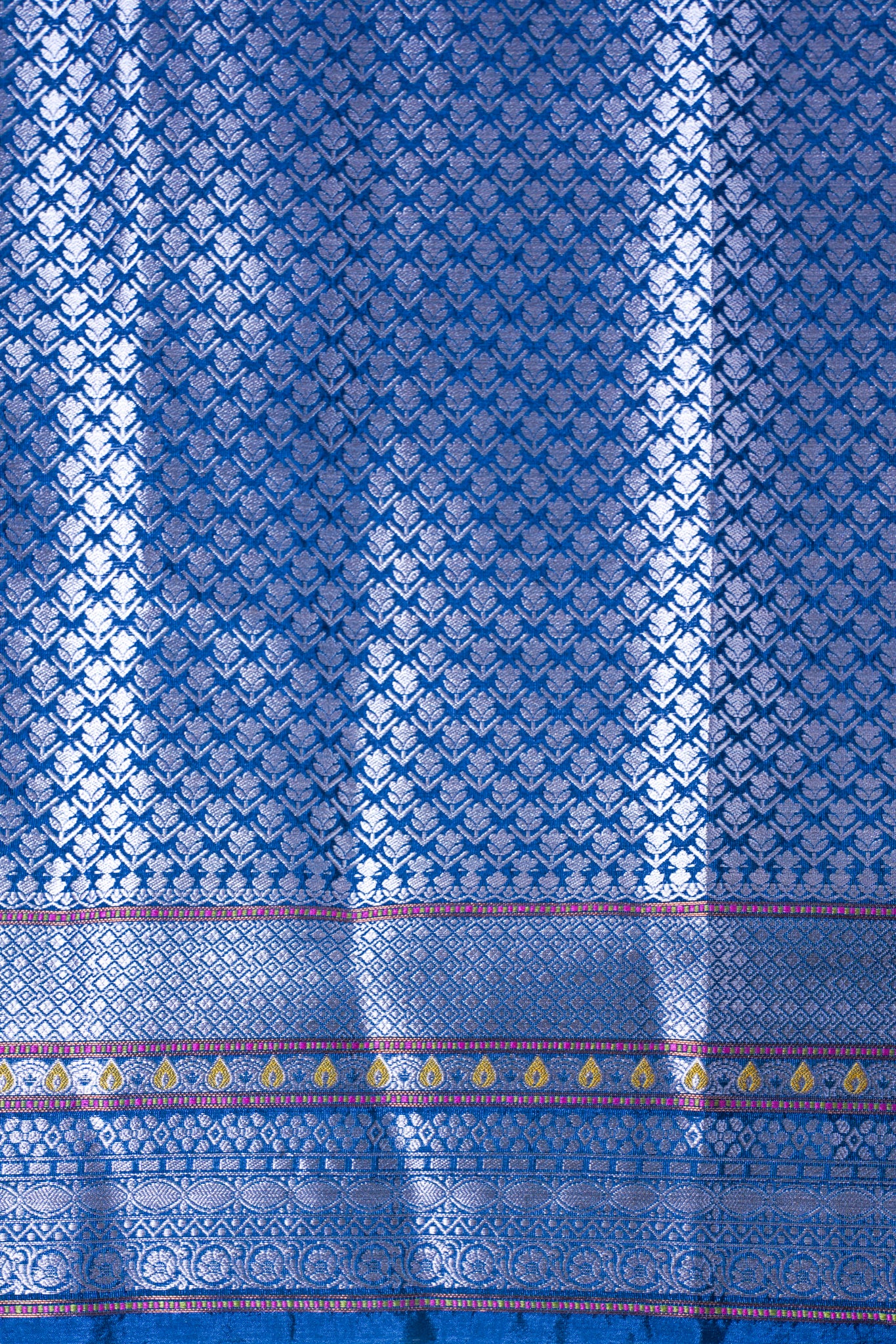 Royal Blue Warm Silk Banarasi Jaal Saree