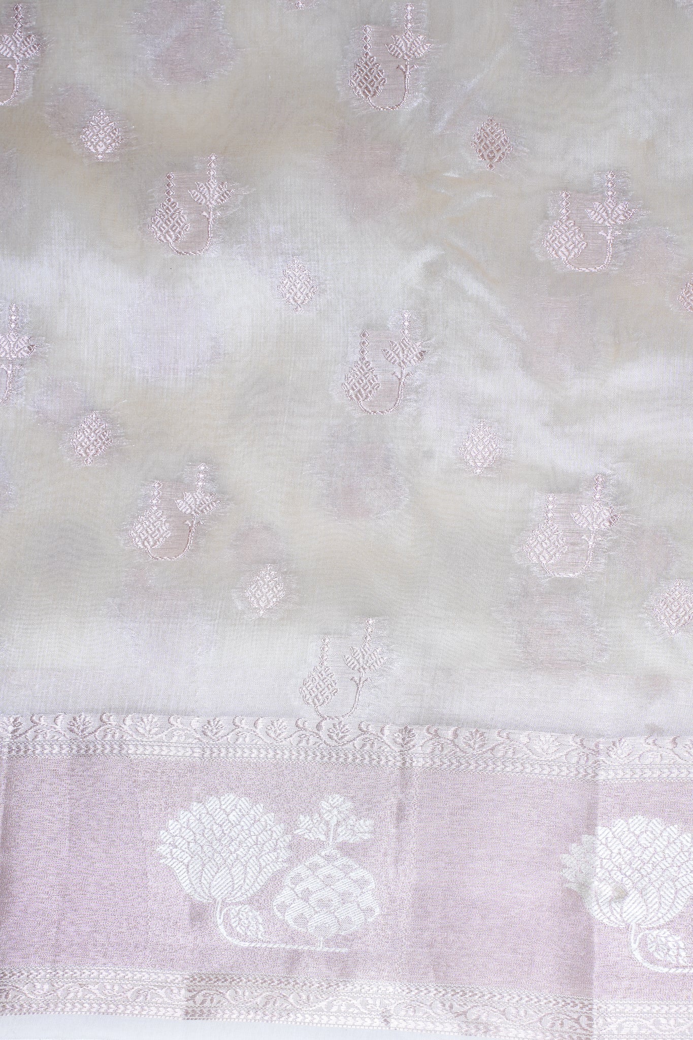 Ivory Warm Silk Banarasi Buta Saree